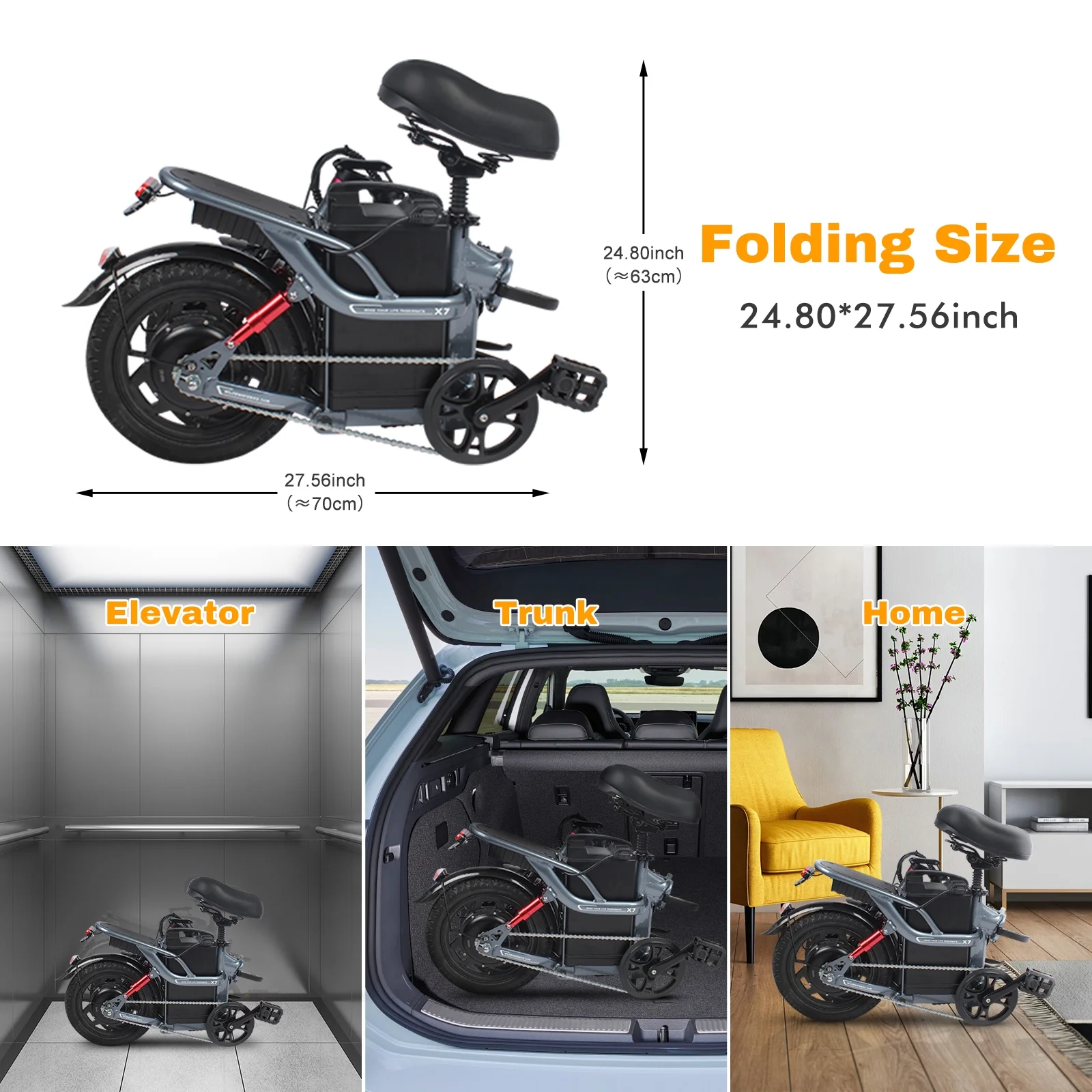 Wildeway Folding Electric Bike for Adults , 400W Motor, 48V 20AH Removable Battery, 14”Tire?City Commuter Ebike - Curated Treasures Market
