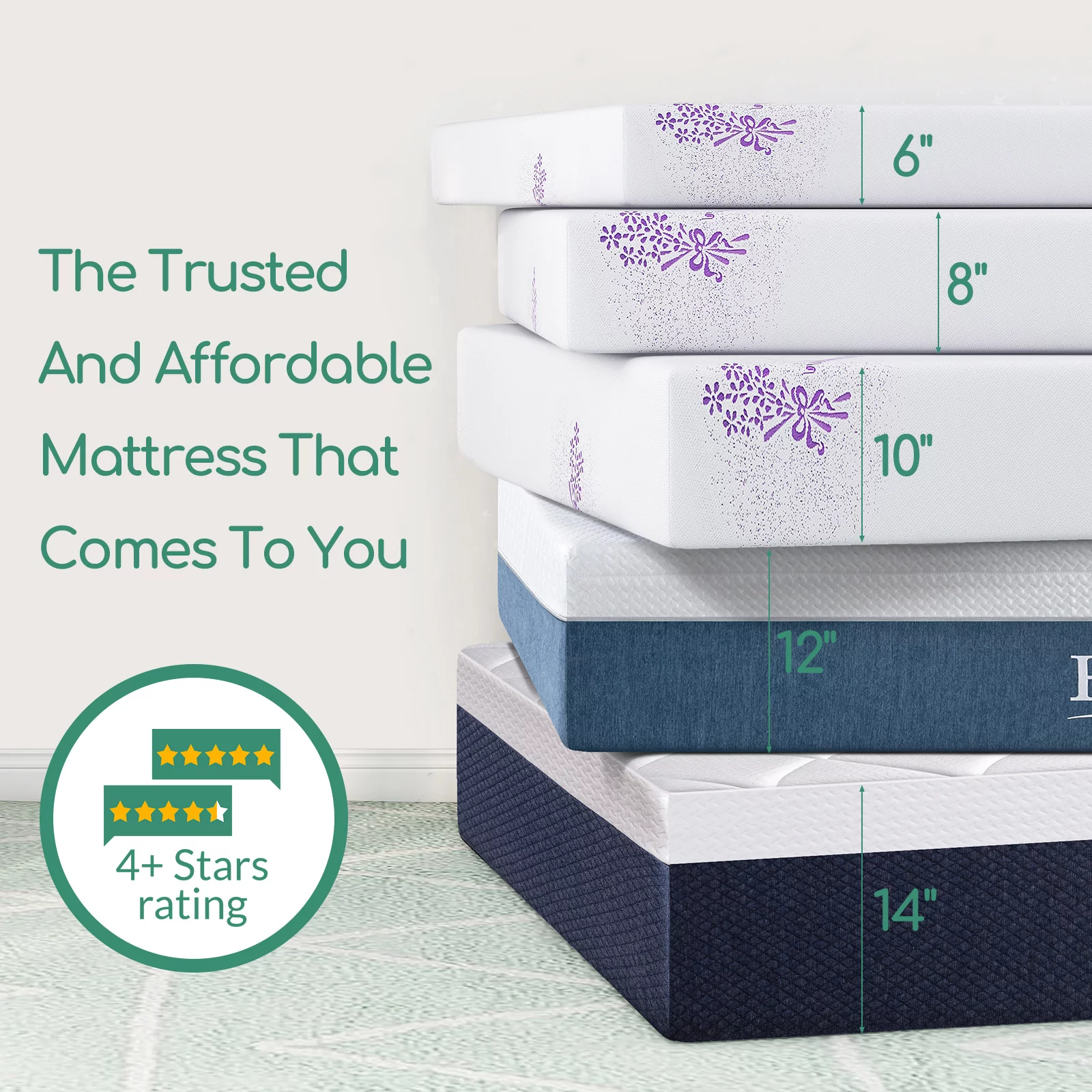 Twin Mattress, 6 inch Gel Memory Foam Mattress in a Box for Bunk Bed, Trundle Bed, Medium Feeling Bed Mattress for Pressure Relieving, Motion Isolation, Made in USA