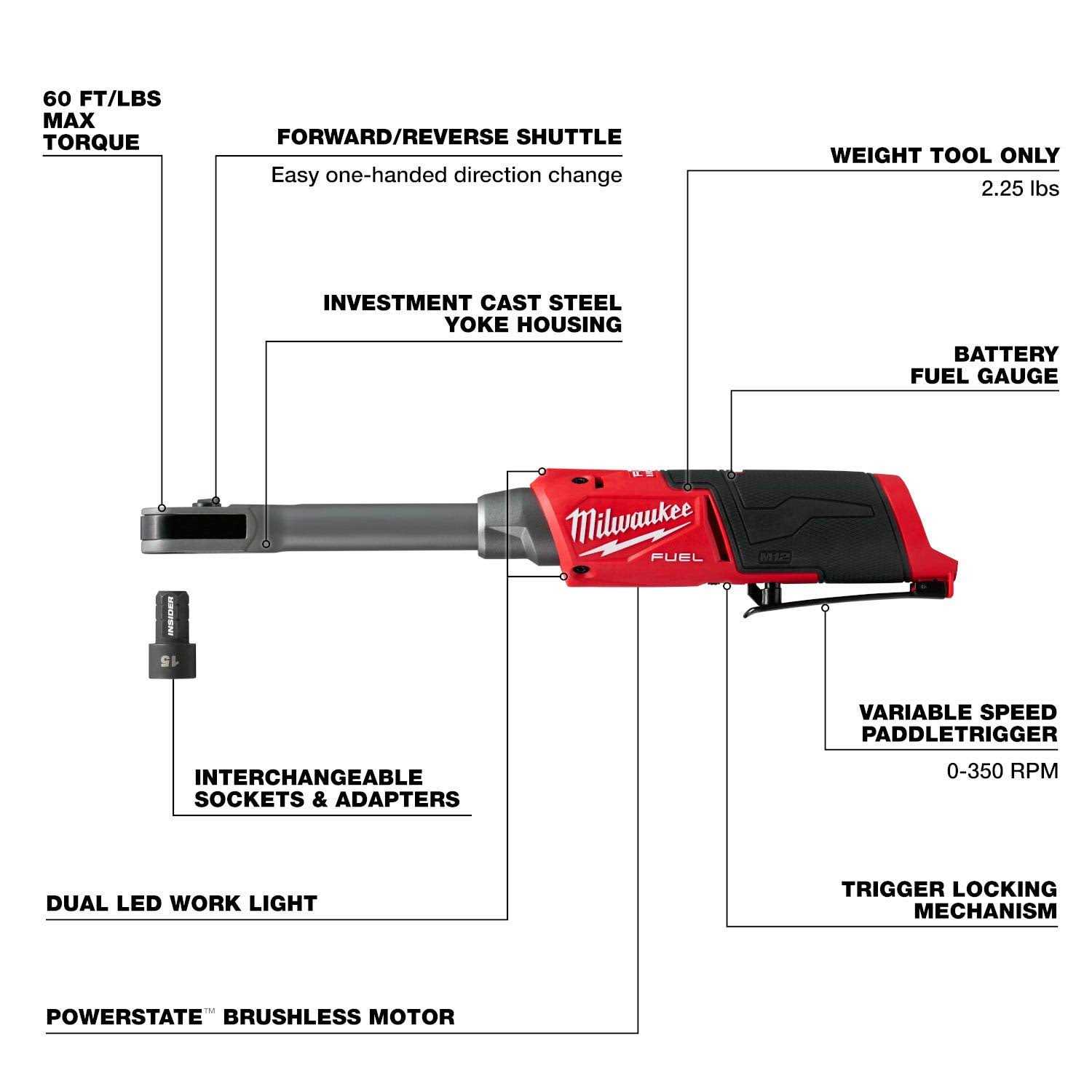 3050-20 Milwaukee M12 FUEL INSIDER Extended Reach Box Ratchet - Shop Hardware Tools Online Store