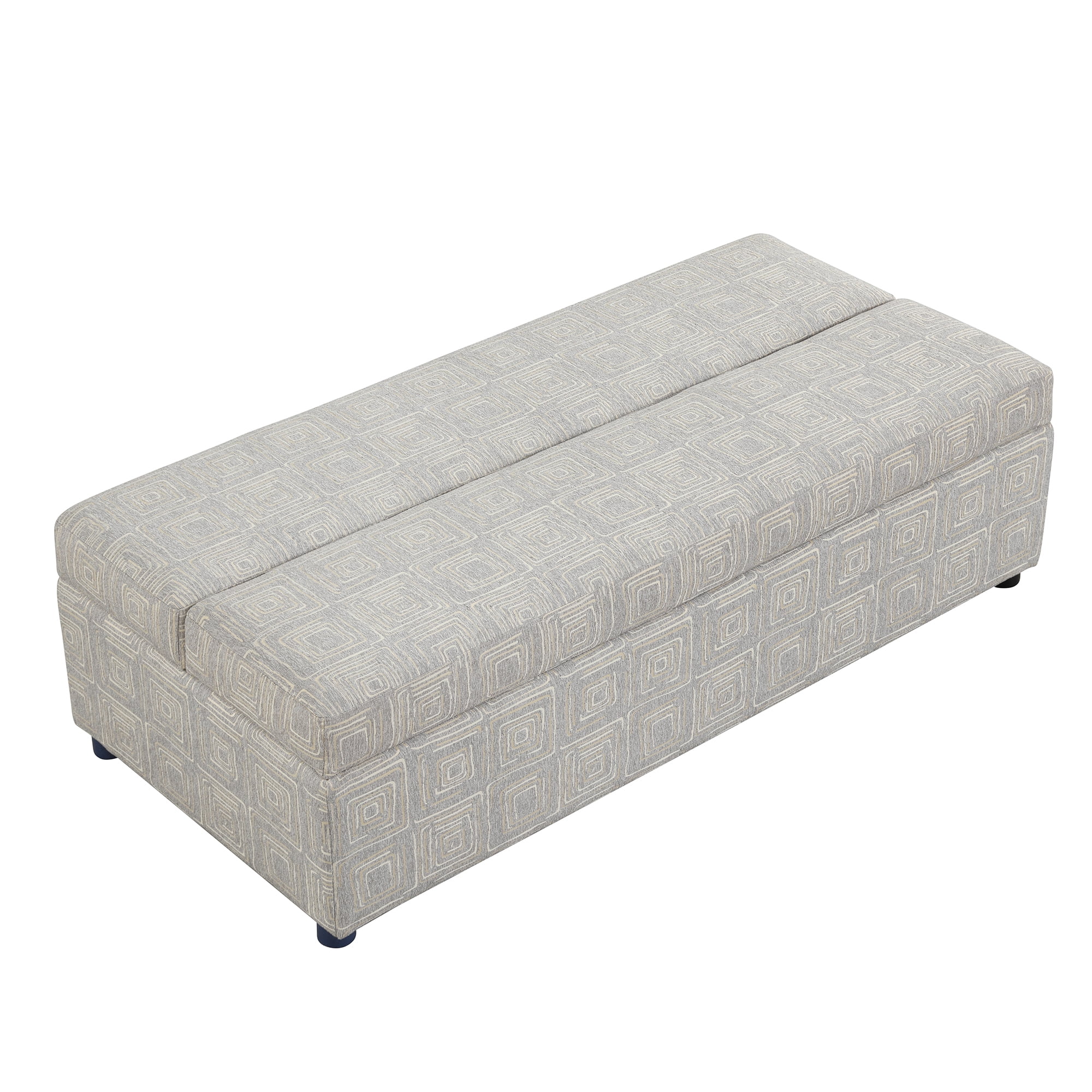 Soges 63" Folding Ottoman Sleeper Bed with Mattress Convertible Guest Bed, Gray