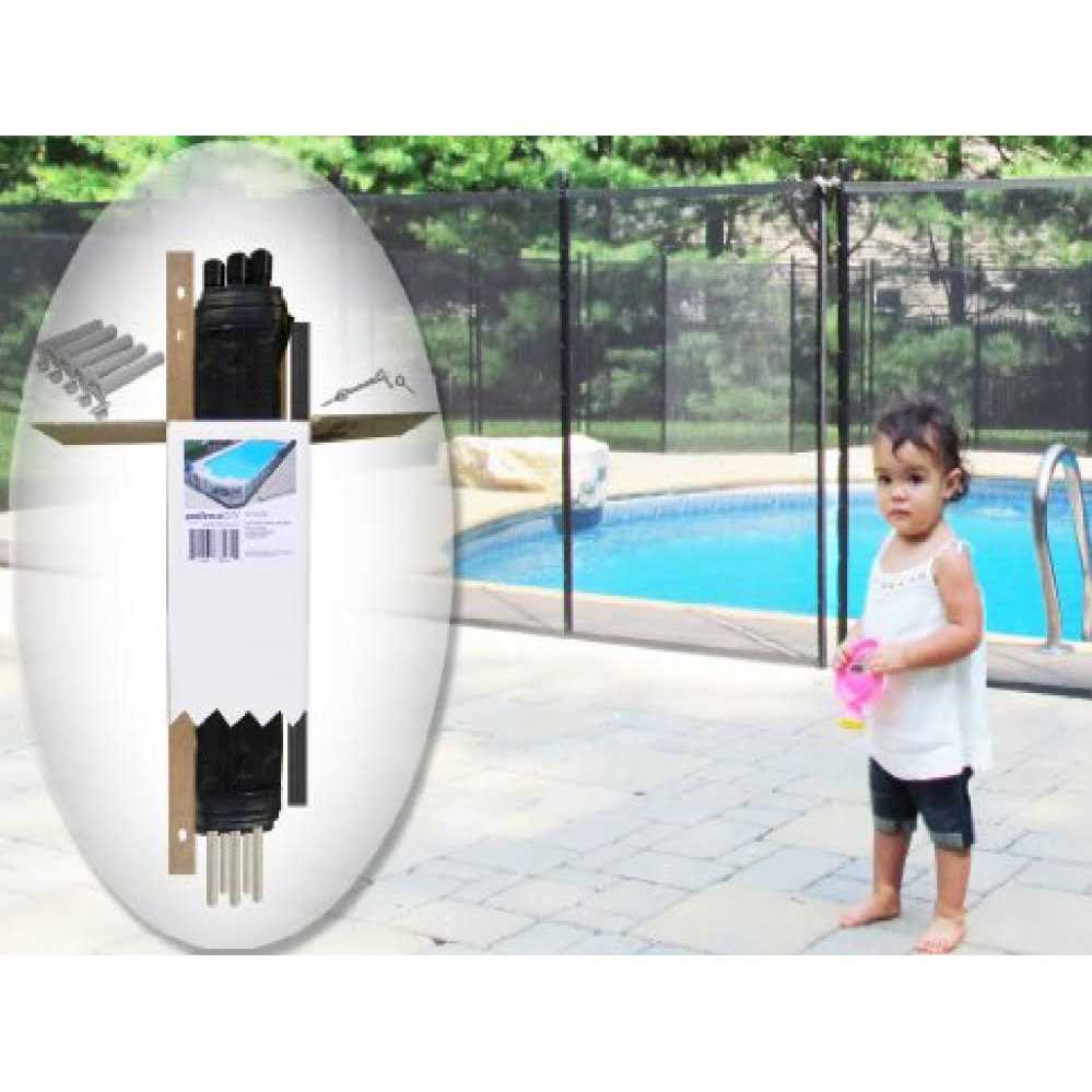 Pool Fence DIY 12'x5' Fence Section with 5 Poles in Black - Shop Hardware Tools Online Store