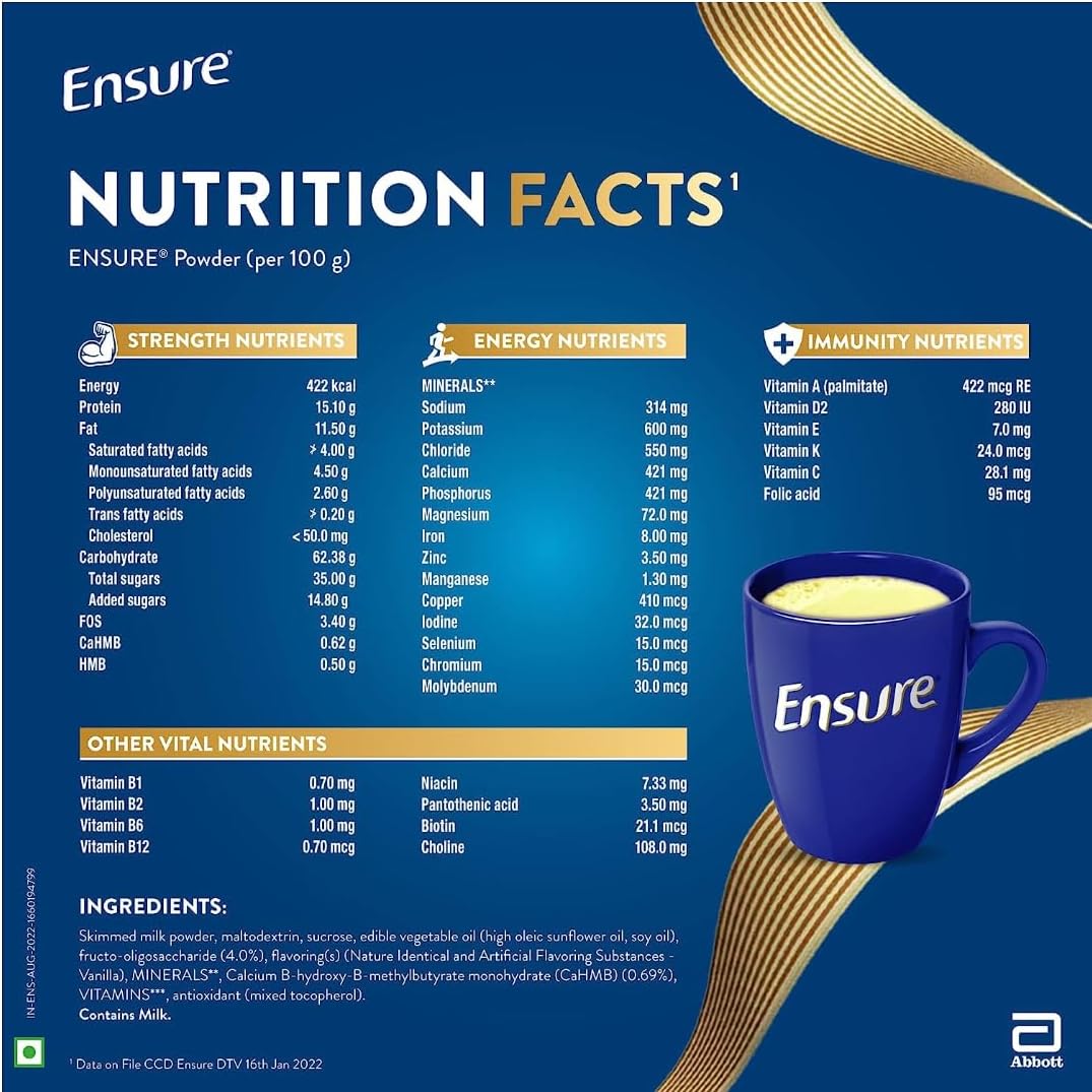 Ensure Complete Balanced Nutrition for Adults 1kg Vanilla Flavor 10 Pieces Pack