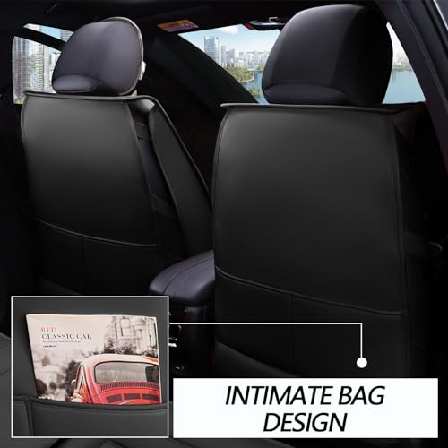 ARAZI 5 Full Set with Pillow Seat Covers for Jeep Grand Cherokee 4xe 2022-2023, Premium Breathable Seat Protector Covers, Waterproof Faux Leather Seat Cover （5 Seats Luxury, Red）