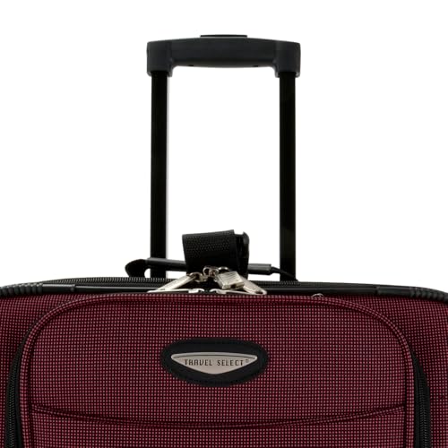 Travel Select Amsterdam 4-Piece Softside Expandable Luggage Set, Lightweight 2-Wheel Upright Suitcases, Travel Tote, Packing Cubes, Gray