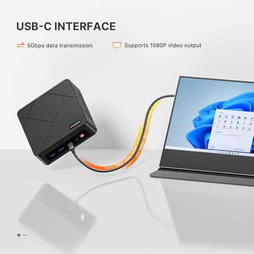 E2 Mini PC, Desktop Computers Ryzen 5 3550H, 16GB RAM 512GB NVMe SSD, Triple Display PC, USB-C & Dual HDMI Ports, Gigabit Ethernet, for Office, Business, School Work
