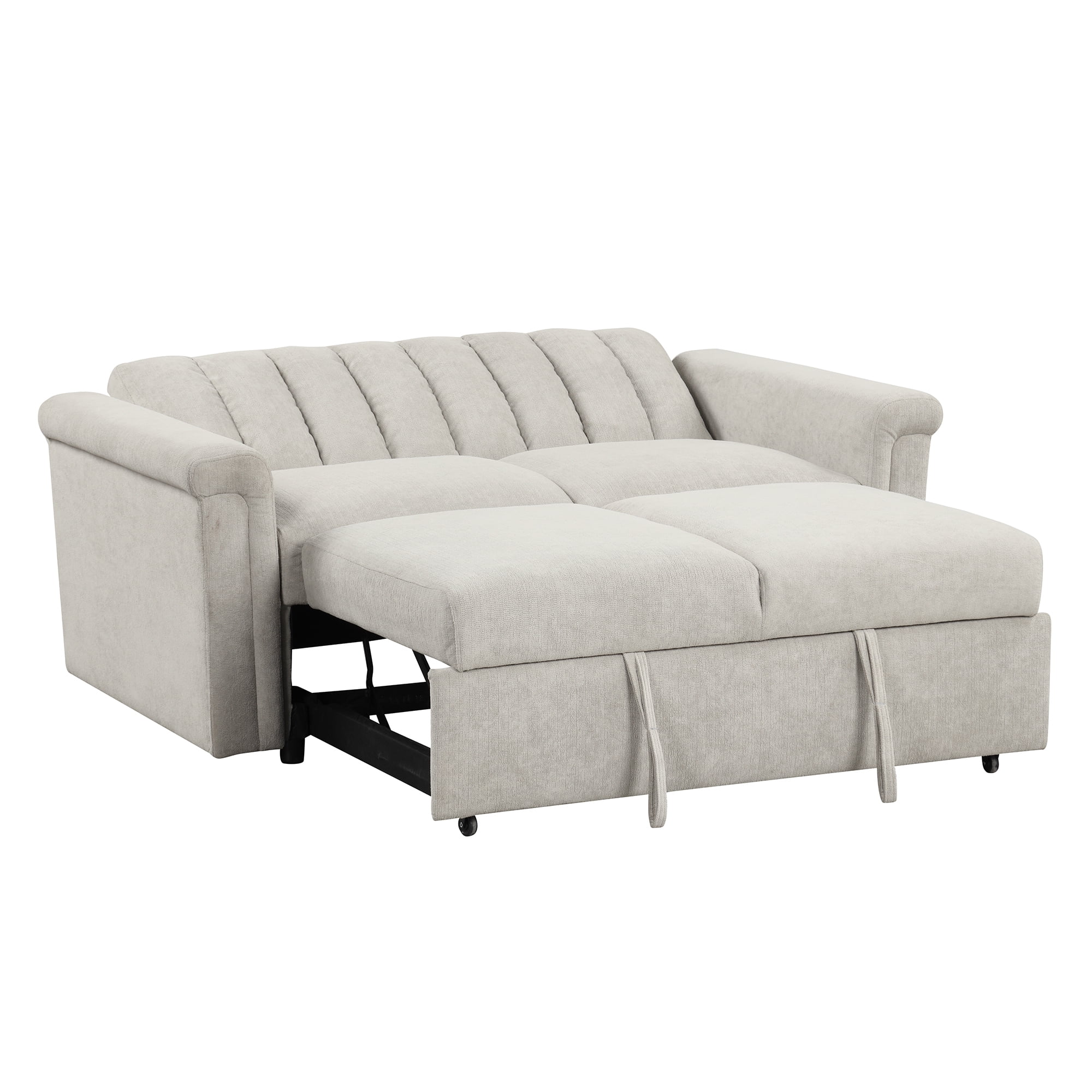 EUROCO 61.4" Longer Pull Out Sofa Sleeper Couch, 3-in-1 Convertible Sleeper Sofa Bed , Breathable Chenille Sleeper Loveseat with 3 Backrest Adjustments,Weight Capacity 660LBS