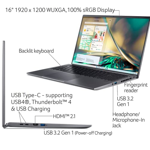 acer Aspire 3 Premium Laptop with Backlit Keyboard | AMD Ryzen 5 7530U CPU | 15.6 FHD IPS Display | 16GB RAM | 256GB PCIe SSD | Wi-Fi 6 | Type-C | Sleek & Portable | Windows 11 Pro