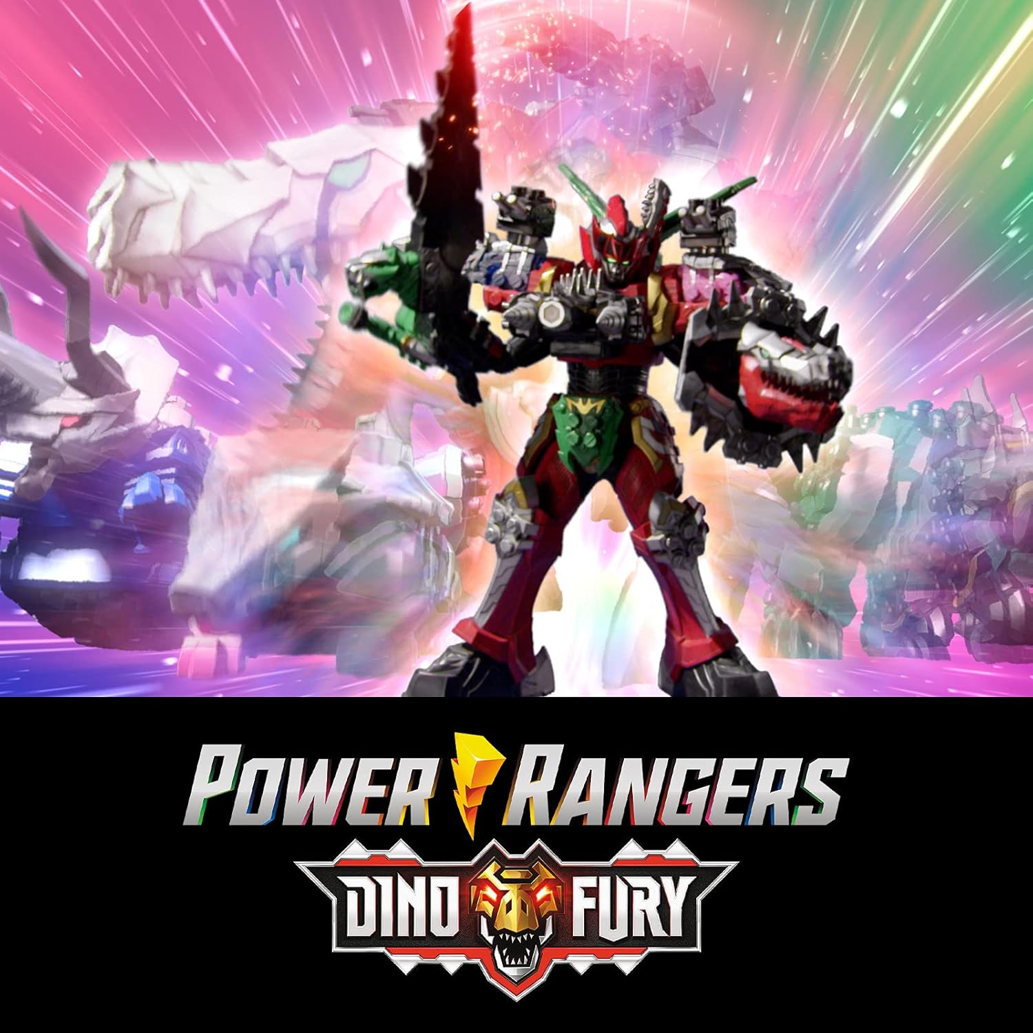 Power Rangers Dino Fury Megazord Mega Pack 5-Pack Zord Action Figure Toys for Kids Ages 4 and Up Zord Link Mix-and-Match Custom Build System (Amazon Exclusive) Pack of 2
