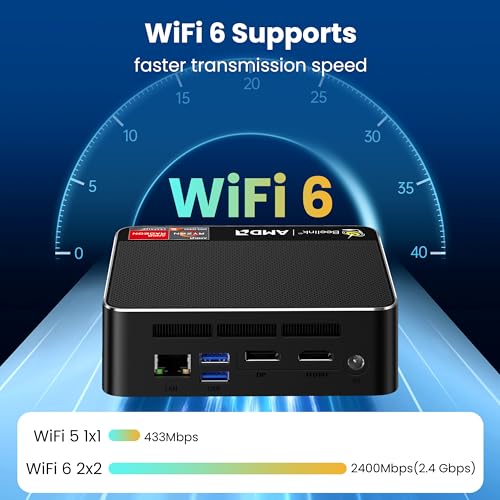 Beelink SER5 Mini PC,AMD Ryzen 5 5560U(6C/12T,up to 4.0GHz),Mini Computer 16GB DDR4 RAM 1TB M.2 SSD Graphics 6cores 1600 MHz Wifi6/BT5.2,Support Triple Display Micro PC