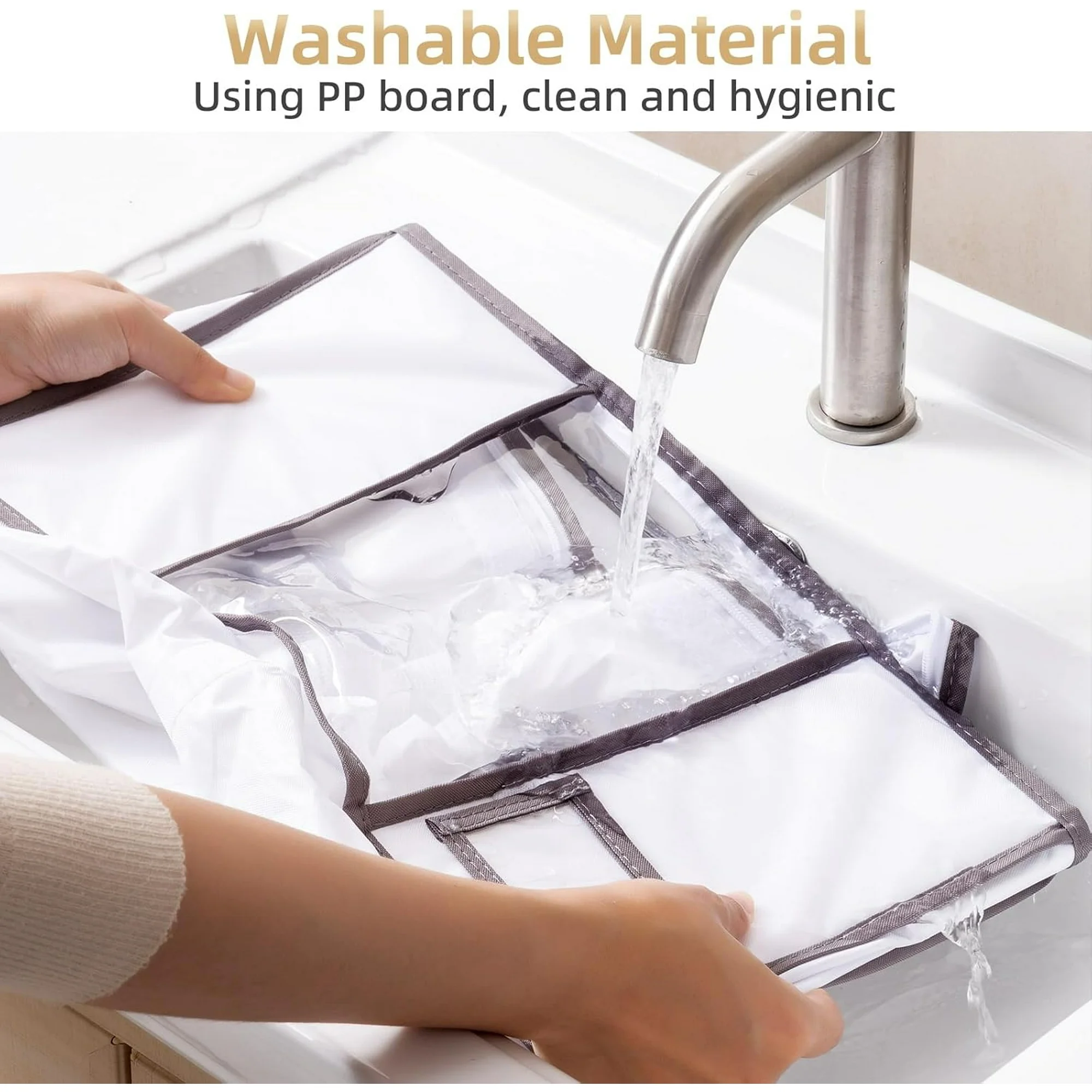 Under Bed Jumbo Vacuum Seal Storage Bags for Comforters and Blankets, Large Capacity White Foldable Box Save 80% Space, 41 x 17.7 x 6