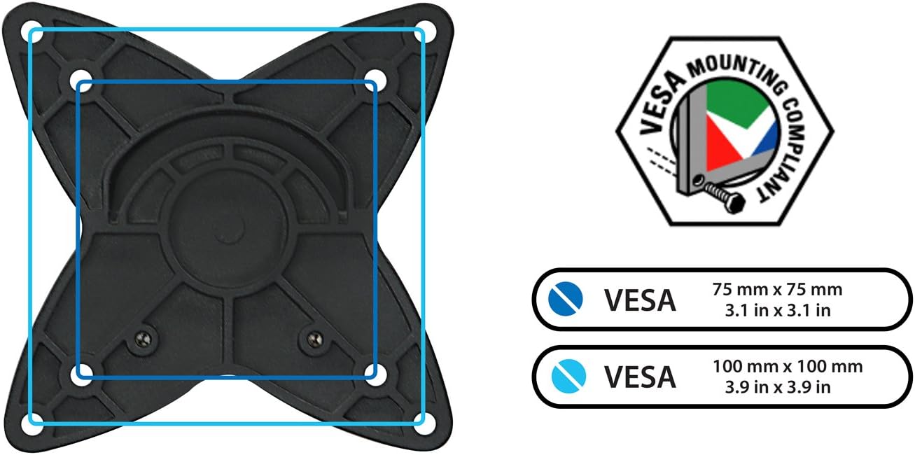 Mount-It! Dual Monitor Stand | Vertical Stack Free Standing Desk Mount | Adjustable Height for Computer Monitor Screens Up To 27 Inches, VESA 75x75 and 100x100, Black (MI-758)