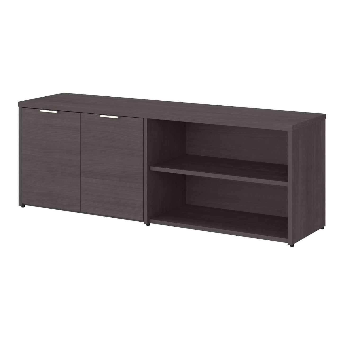 Bush Business Furniture Jamestown Low Storage Cabinet with Doors and Shelves | Storm Gray/White