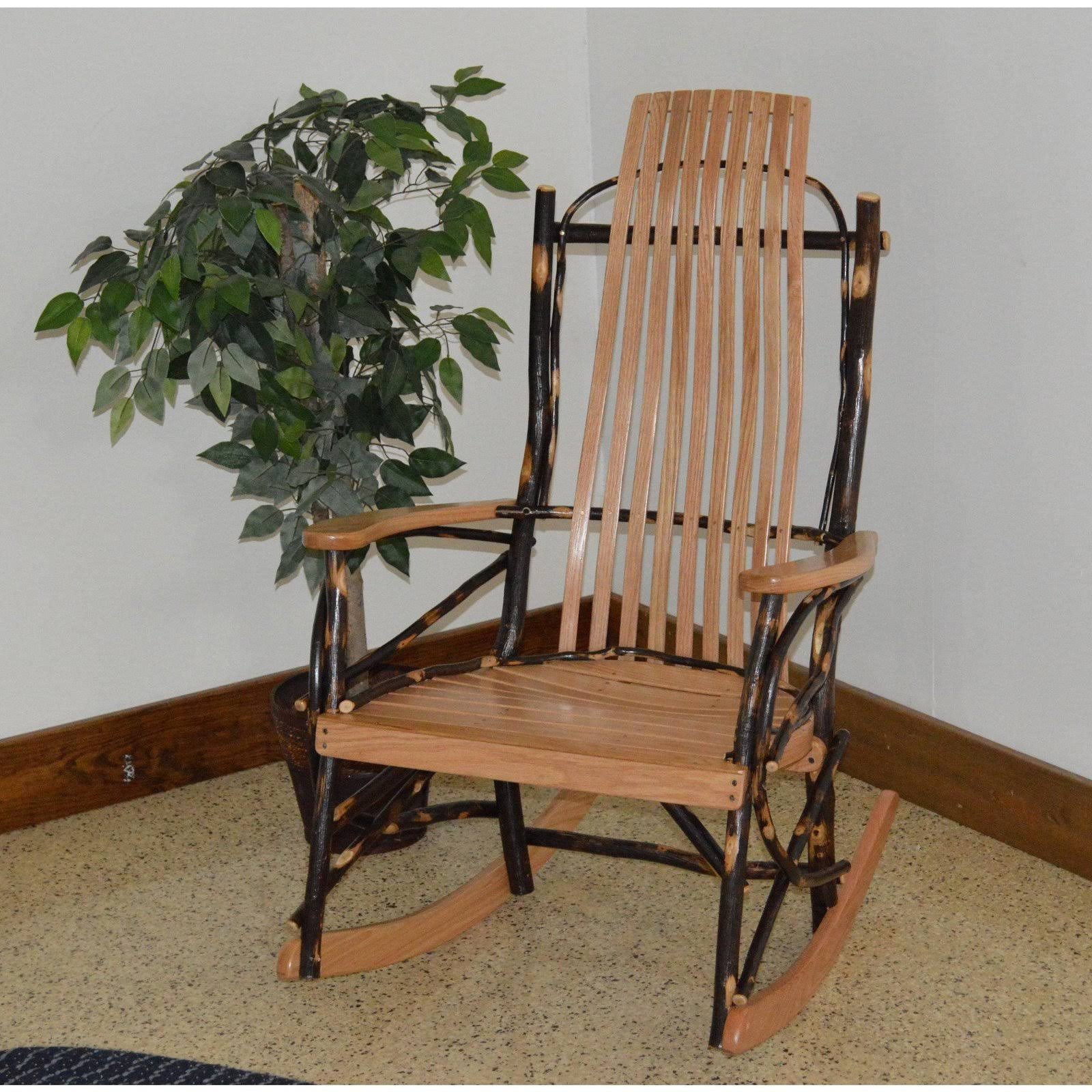 A u0026 L Furniture Co. Amish Bentwood Hickory 9-Slat Rocking Chair - Al Natural Hickory