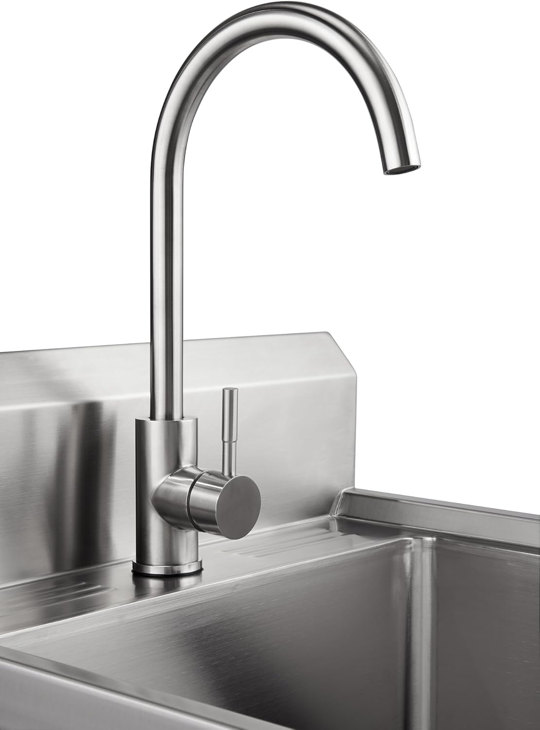 TRINITY EcoStorage Stainless Steel Freestanding Single Bowl Utility Sink for Garage, Laundry Room, and Restaurants, Includes Faucet, NSF Certified, 49.2-Inch by 21.5-Inch by 24-Inch, Chrome