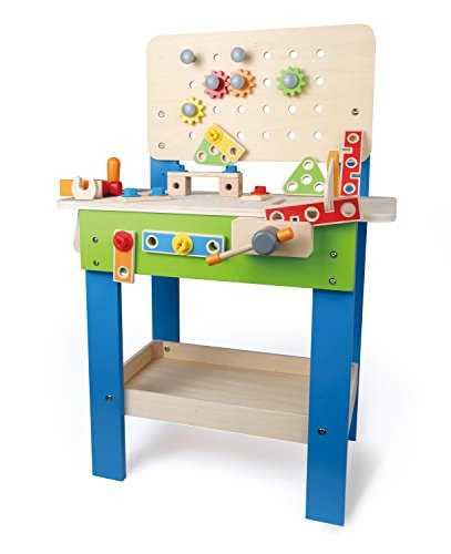 Hape Master Workbench Kid's Wooden Toolbench Pretend Builder Set