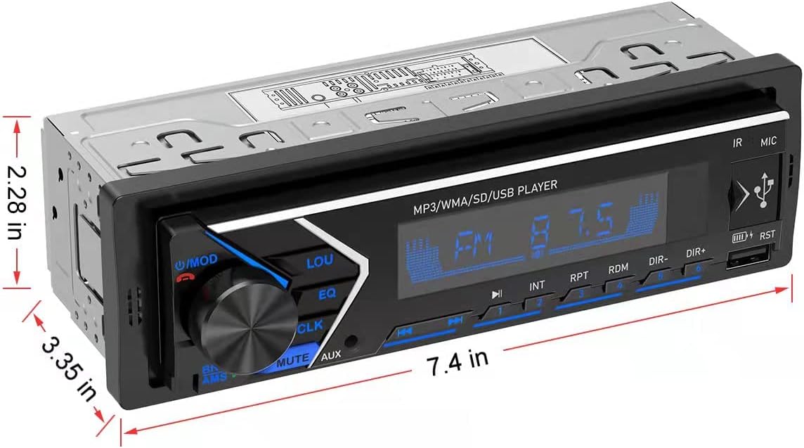 SOVLONG car Stereo, Dual Bluetooth Single Din in Dash Stereos for Car, Car Radio|Car Audio|Support USB, SD Card, AUX| Provide Remote Control Return