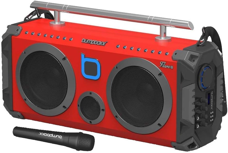 Bumpboxx Bluetooth Boombox Flare8 Black | Retro Boombox with Bluetooth Speaker | Rechargeable Bluetooth Speaker