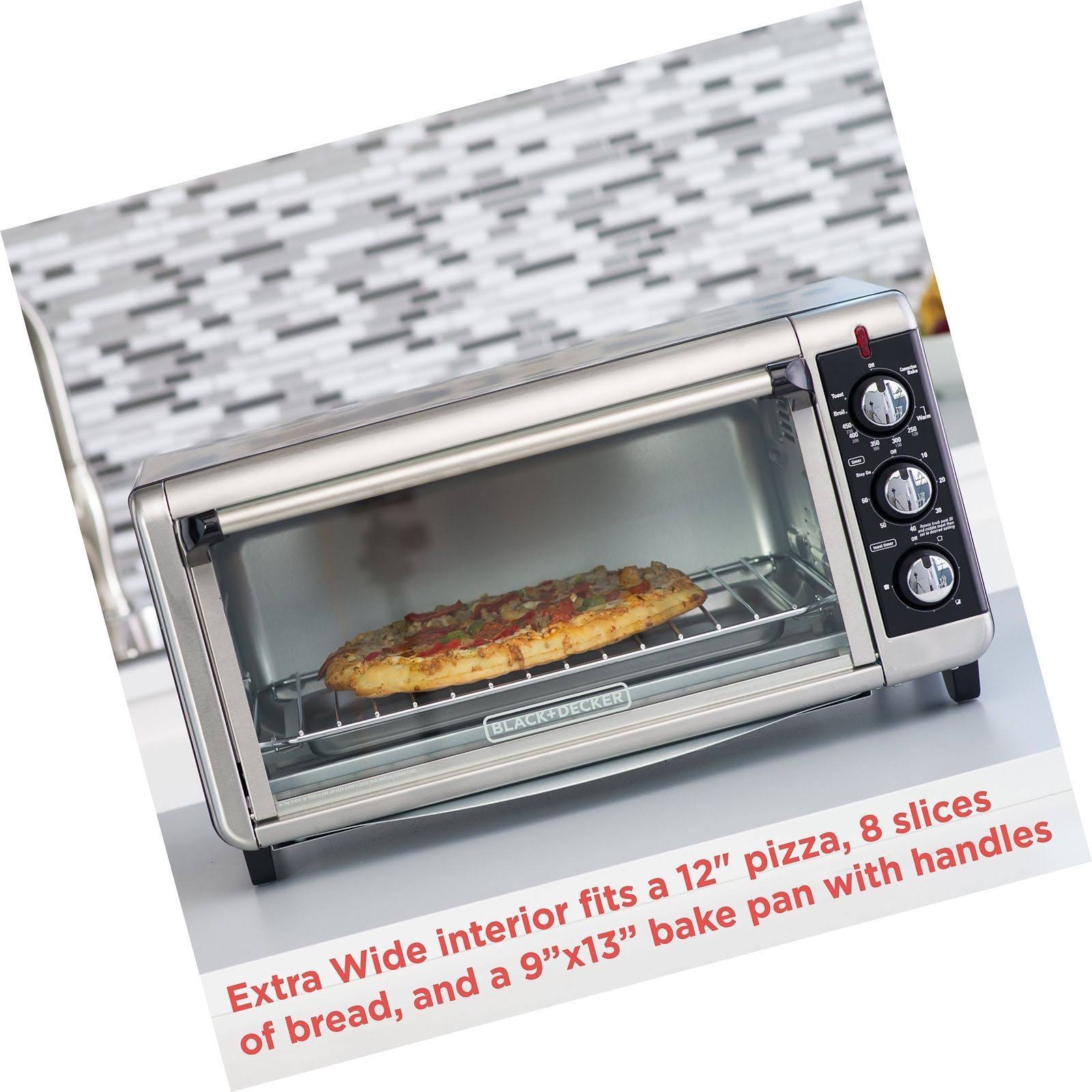 Black+decker TO3250XSB 8-Slice Extra Wide Convection Countertop Toaster Oven