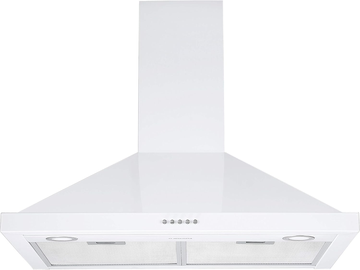 Ancona AN-1558 30" 280 CFM Convertible Wall Mount Pyramid Range Hood in White