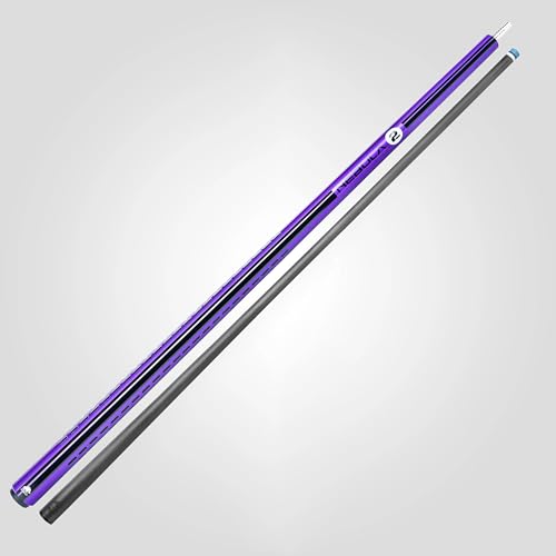 RHINO Nebula 2 Pool Cue - 100% Carbon Fiber Shaft & Composite Butt. Time Crystal Tip, Pro Taper Design, 12.4 mm,12.8 mm. 3/8-8 Joint, 3D Friction Grip. Low Deflection Pool Cue