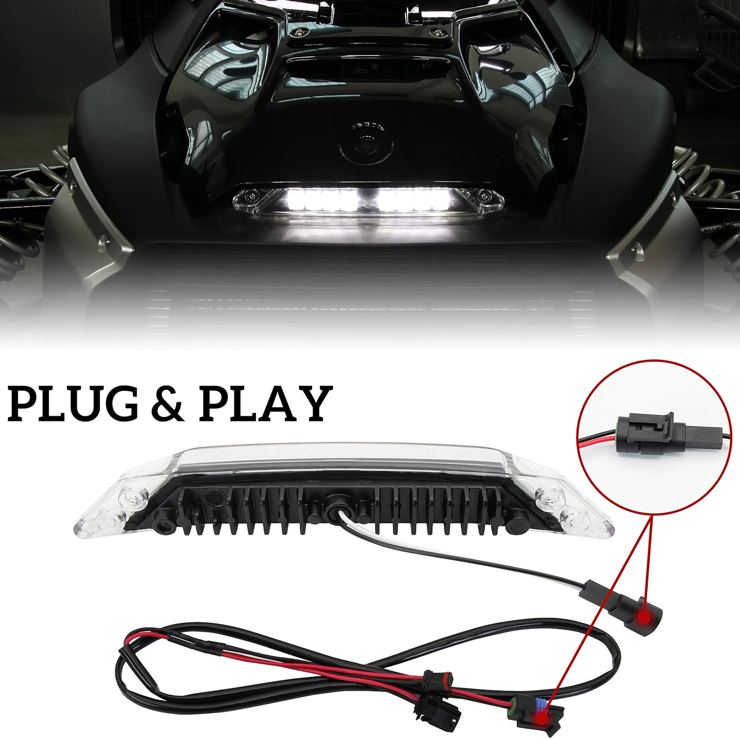 LED Auxiliary Light Kit for Can-Am Ryker, SAUTVS Front LED Signature White Light Daytime Running Light DRL for Can Am Ryker All Models Accessories (1PCS)
