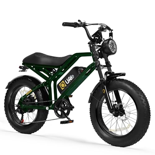 Electric Bike for Adults-1500W Peak Motor 20" Fat Tires 28MPH(Unlock to 35MPH) EBike Moped, 624-1248Wh Removable Battery Bicycle, with Dual Suspension & Brakes Motorcycle, 7-Speed,Spark