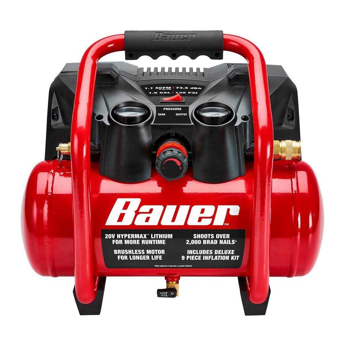 Bauer 1.6 Gallon 135 PSI 20V Brushless Cordless Air Compressor