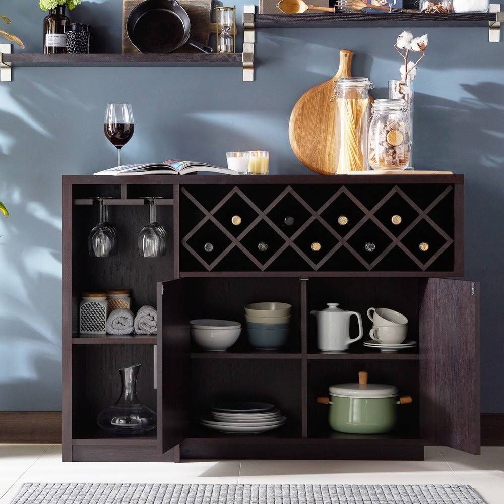 Furniture of America Leo Modern Espresso (Brown) 2-Door Multi-Storage Buffet