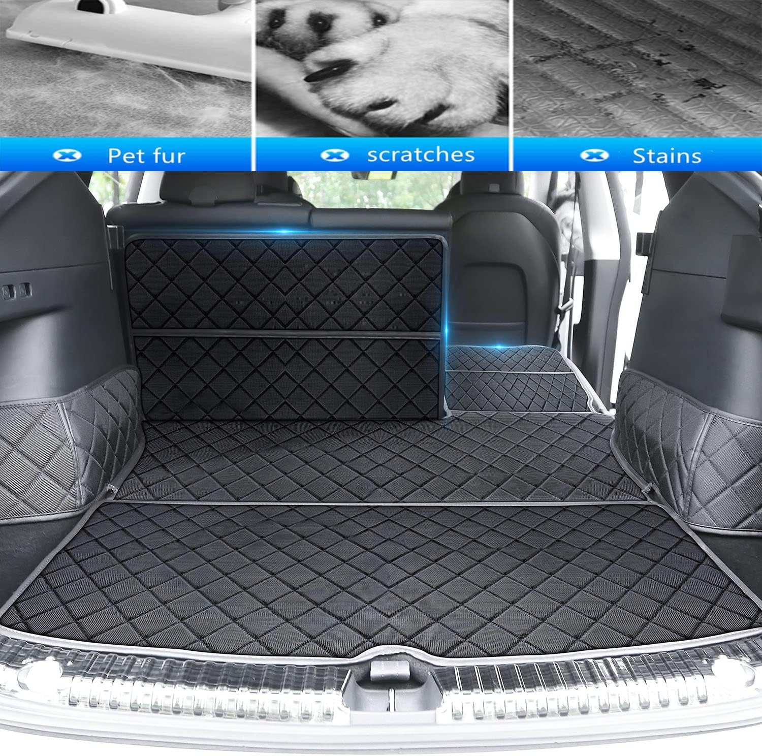 Newellev Tesla Model Y Trunk Mat Cargo Liner Waterproof Pet Mat Dog Car Seat Cover Compatible for 2021 2020 Model Y Accessories, Black