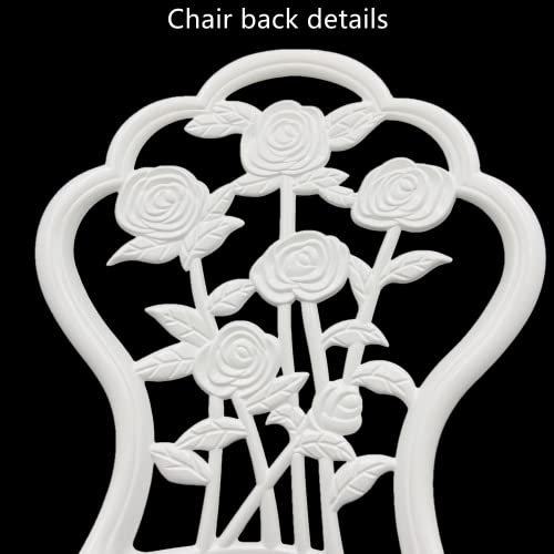 KAILI Outdoor Furniture Bistro Set with Rose Pattern 1 Table 2 Chairs for Garden Patio Porch (Rose-Bronzed)