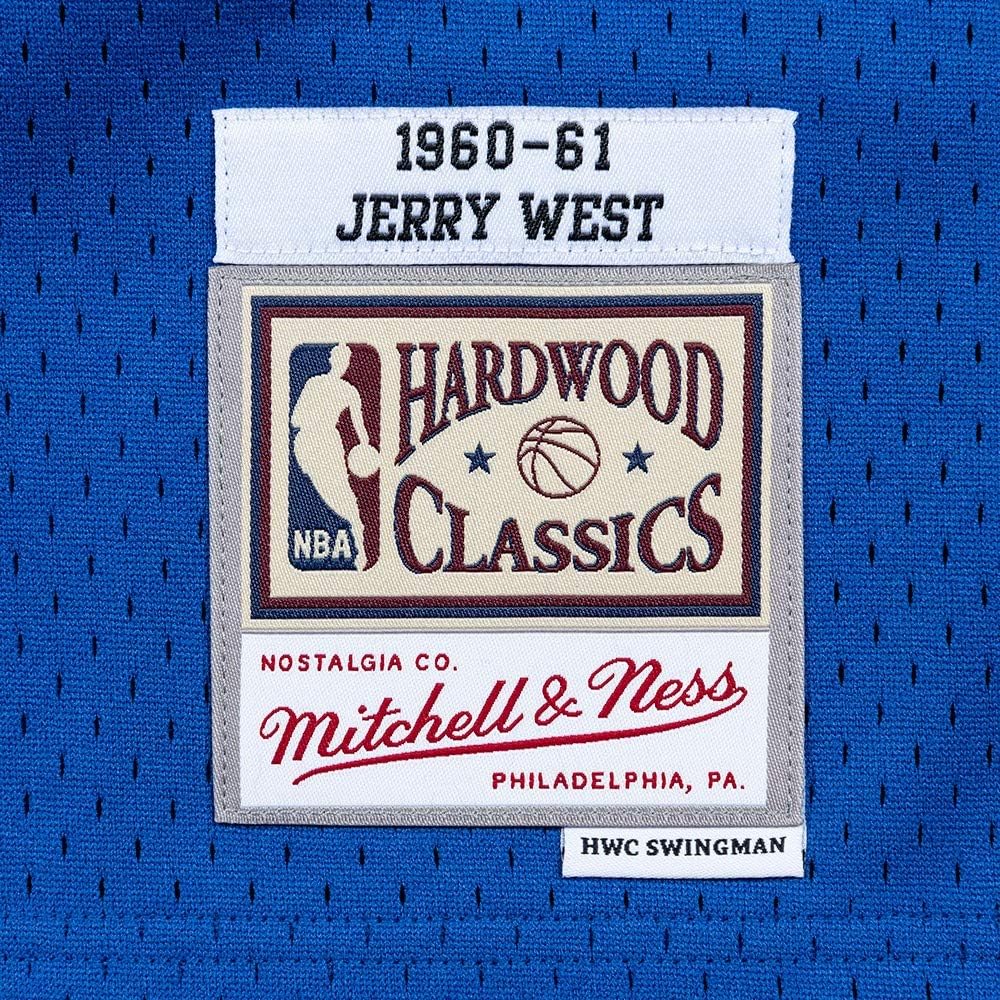 Mitchell & Ness Los Angeles Lakers Jerry West Throwback Road Swingman Jersey Blue (Medium)