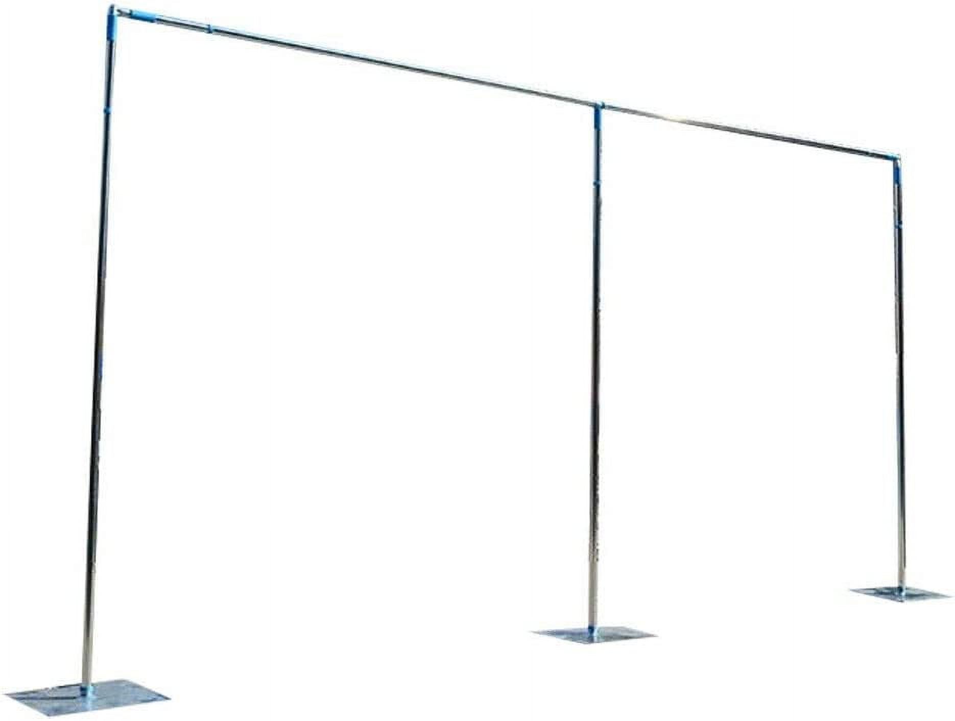 Miumaeov 3x6m Adjustable Curved Pipe and Drape Backdrop Support Kit, Backdrop Stand Pipe Kit or Room Divider Kit Curtain Frame Telescopic Pole Pole Column Kit Stainless Steel for Wedding Party