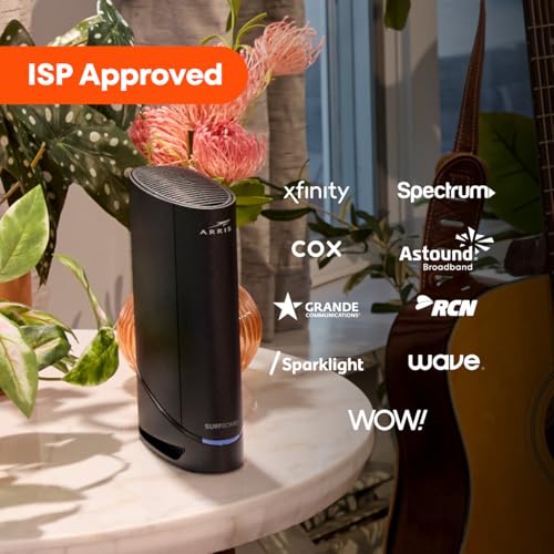 ARRIS (SB8200) - Cable Modem - Fast DOCSIS 3.1 32x8 Gigabit Cable Modem , Approved for Comcast Xfinity, Cox, Charter Spectrum, & more | 1 Gbps Max Internet Speed, 4 OFDM Channels - (No Built-in Wifi)