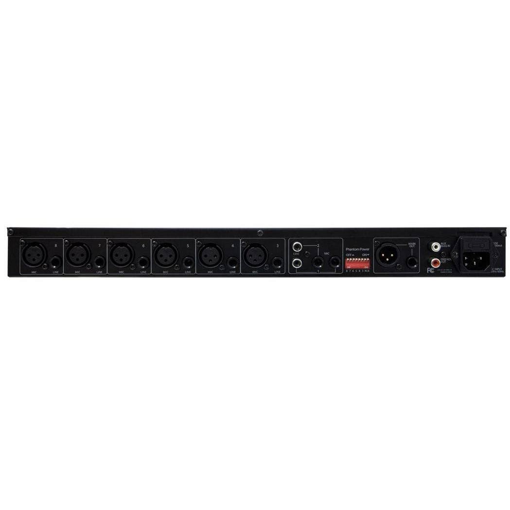 Monoprice 8-Channel 1U Mic Line Rack Mixer with Phantom Power
