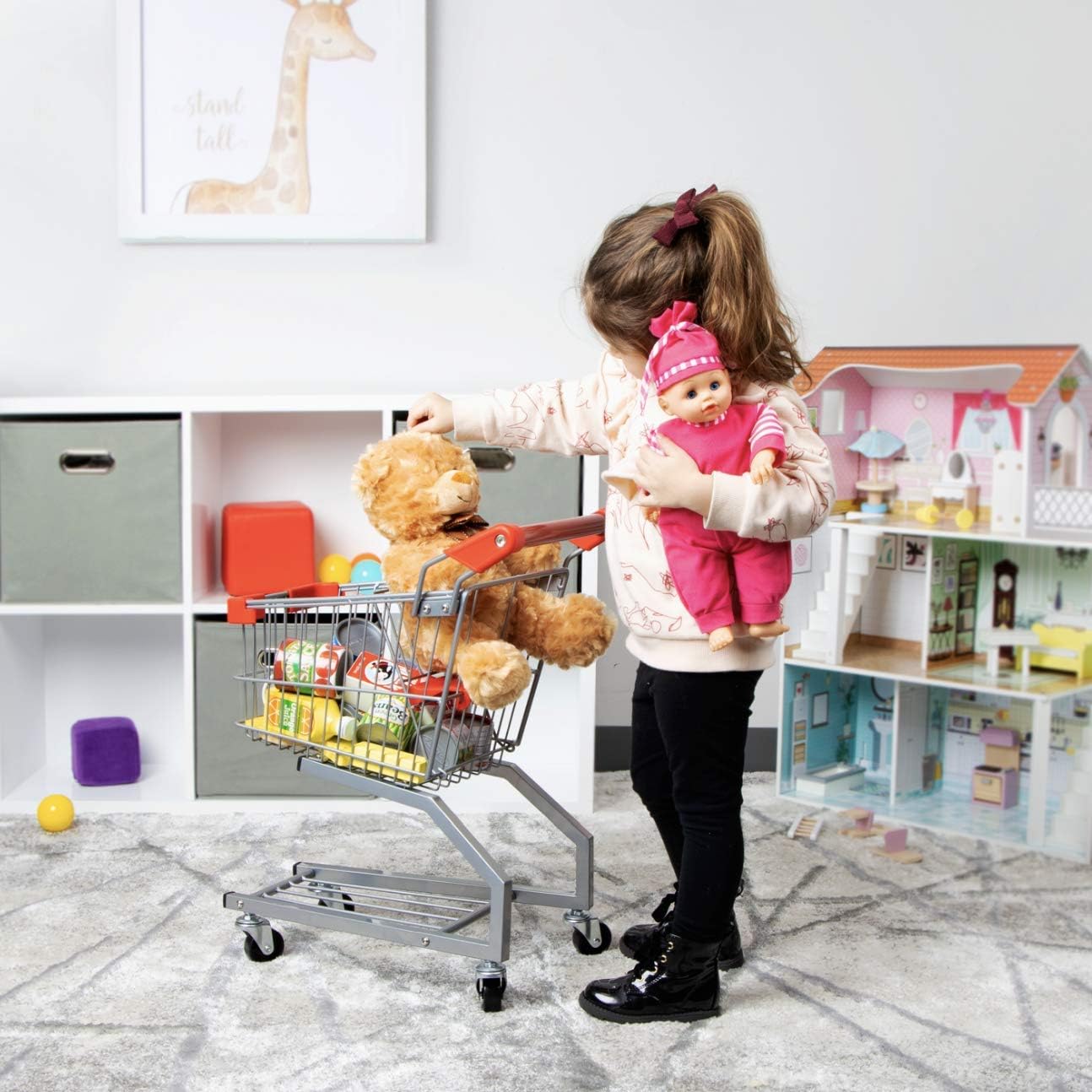 Milliard Toy Shopping Cart for Kids, Toddler Shopping Cart Toy
