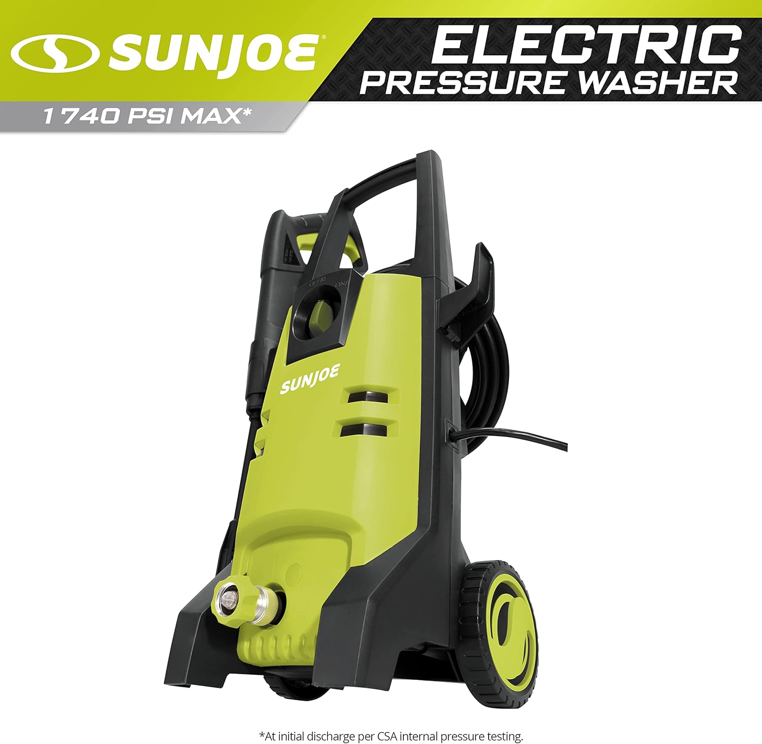 Sun Joe SPX1500 Pressure Joe 1740 PSI 1.59 GPM 12 Amp Electric Pressure Washer