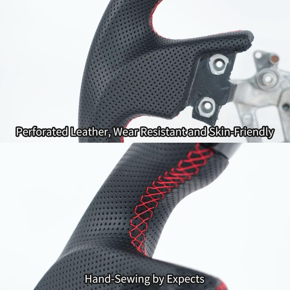 Hydro-Dip Carbon Fiber Perforated Leather Grip Steering Wheel, Car Steering Wheel Fit for Infiniti G35 2004-2007