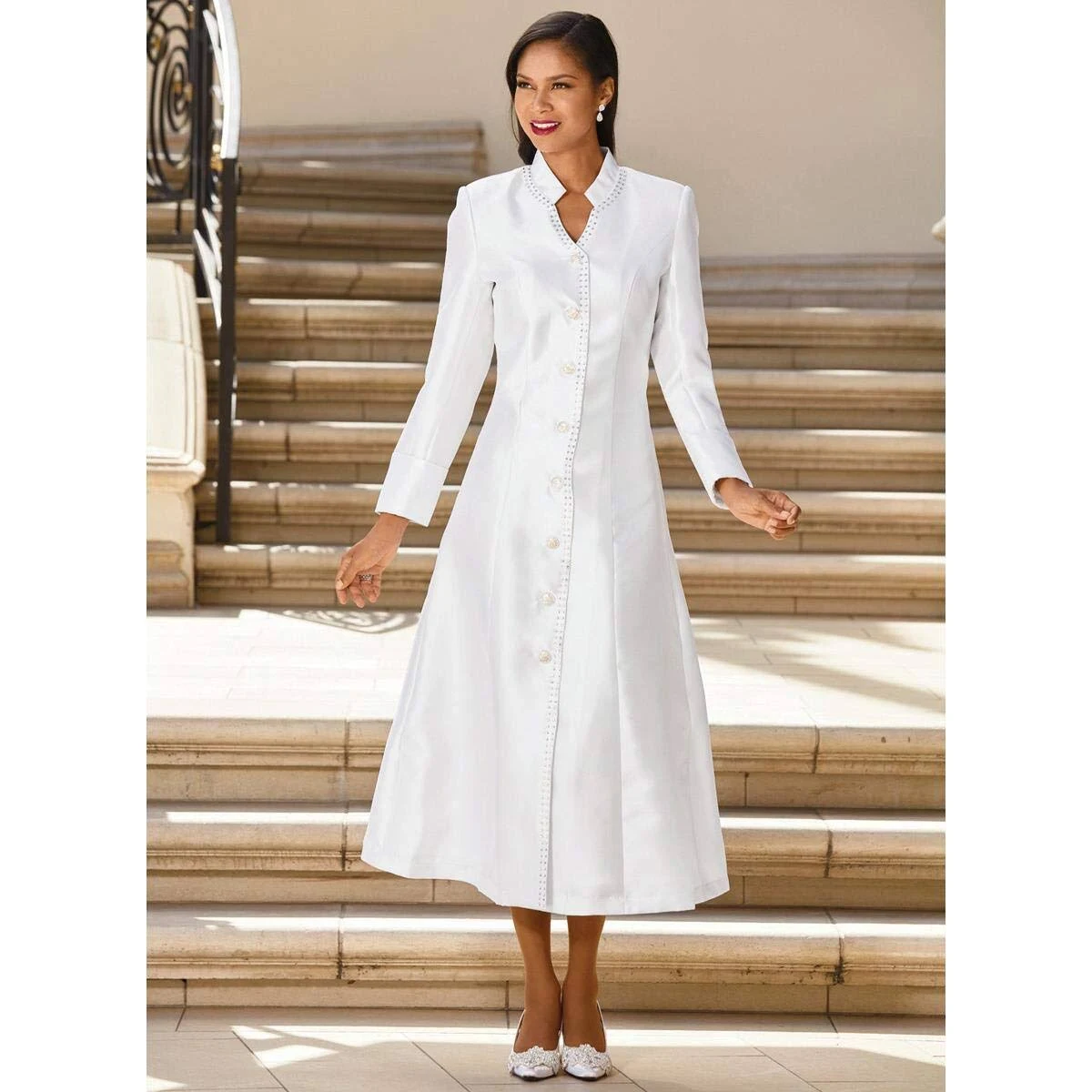 Especially Yours Embellished-Trim White Choir Robe (Multiple