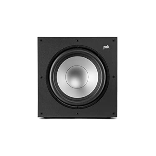 Polk Monitor XT10 Home Subwoofer, 10" Deep Bass Woofer, 100W Class D Amplification, Dolby Atmos, Auro 3D & DTS:X Compatible, Black