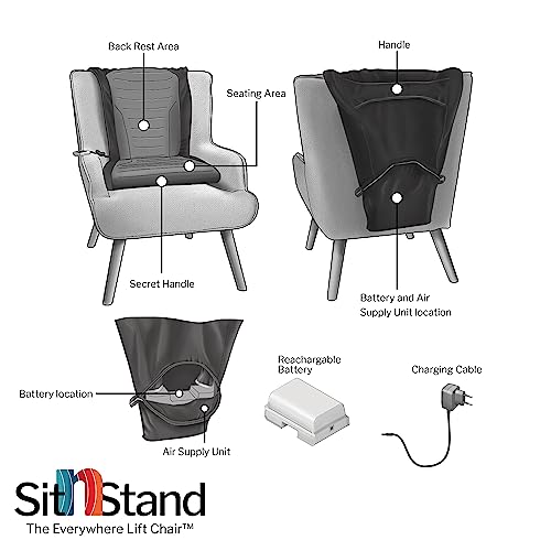 Compact Portable Smart Rising Seat - 400lb Capacity Chair Lift Assist for Seniors, 100% Stand Assist Chair Lifts for Elderly, Lightweight Sit-to-Stand Lift Seat