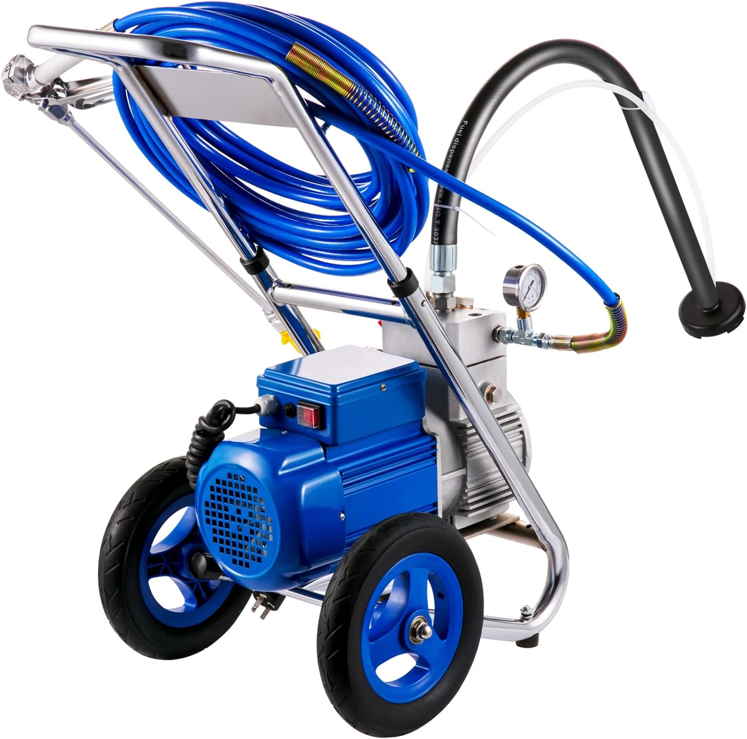 VEVOR Airless Paint Sprayer, 1500W High Efficiency Cart Airless Paint Sprayer, 1GPM 50FT Hose Paint Sprayer w/ 621 Tip & 6in Extension Bar, Ideal for Home Interior Exterior