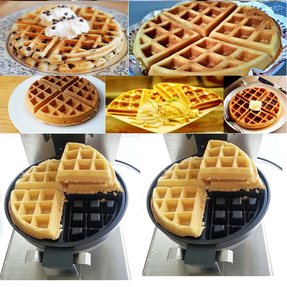Techtongda Nonstick Electric Rotated Waffle Maker Iron Machine Single Station Rotary Waffle Maker