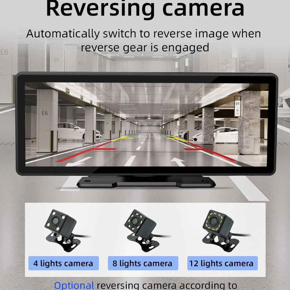 10.26 inch Dash Cam Rear View Camera IPS Color Screen Carplay And Android Smart Player in Car DVR BT FM Mirror Monitor
