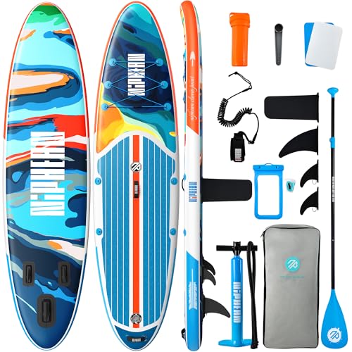 Niphean Inflatable Stand Up Paddle Board with SUP Accessories, Anti-Slip EVA Deck, 10’6’’ Inflatable Paddle Boards for Adults & Youth of All Skill Levels
