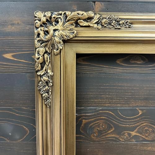 TV frame for Samsung The Frame TV, fits32,43, and 50 inch TVS. Antique Gold Finish (not for use with other models) Handmade wood ornate TV Frame