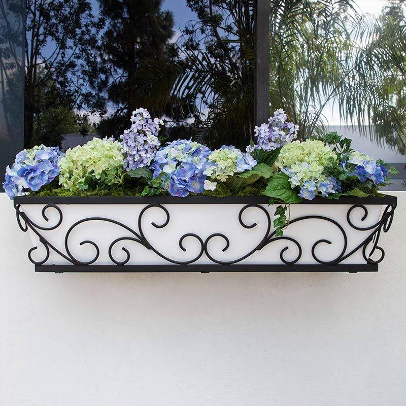 60in. Regalia Decora Window Box with White Galvanized Liner