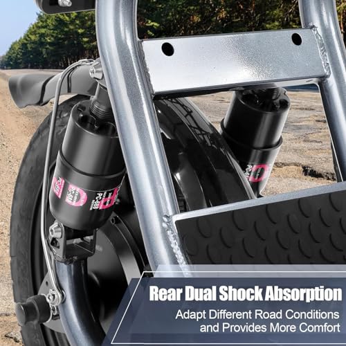 Caroma Peak 500W/800W/1200W Electric Scooter with Seat, Max 15/20/30Miles Range&20MPH, 14" Tires Foldable Adult Electric Scooter with Basket for Pets & Cargo, Dual Shock Absorbing Ebike for Commuting