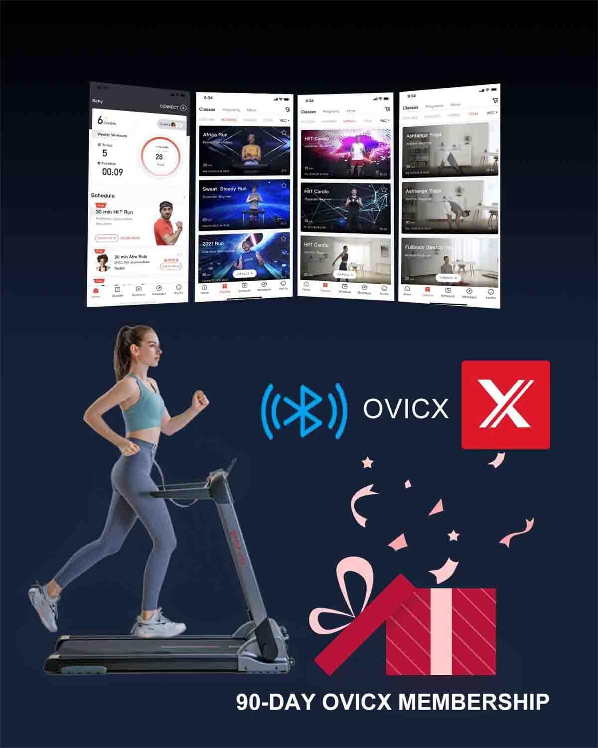 OVICX Folding Treadmills for Home - Portable Foldable Compact Small Thin Electric Fold Up Lightweight Treadmill for Space Saver Apartment