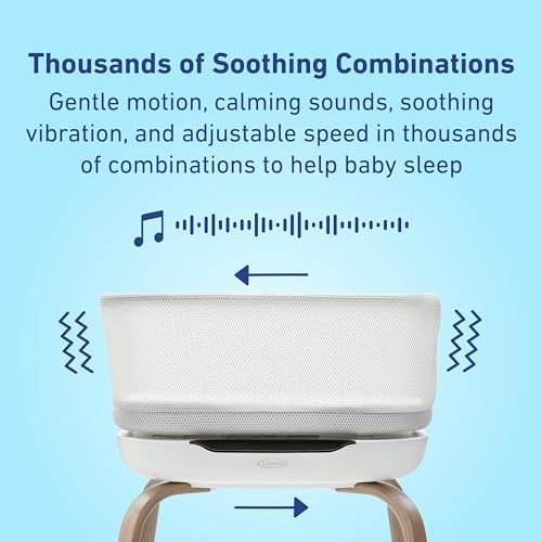 Graco® SmartSense™ Soothing Baby Bassinet – Smart Newborn Bassinet Detects and Automatically Responds to Baby's Cries – for Newborn Babies to 6 Months