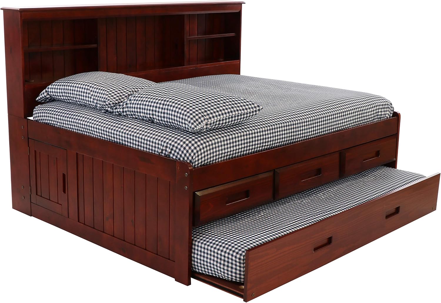 Discovery World Furniture Full Bookcase Daybed with 3 Drawers & Trundle Merlot